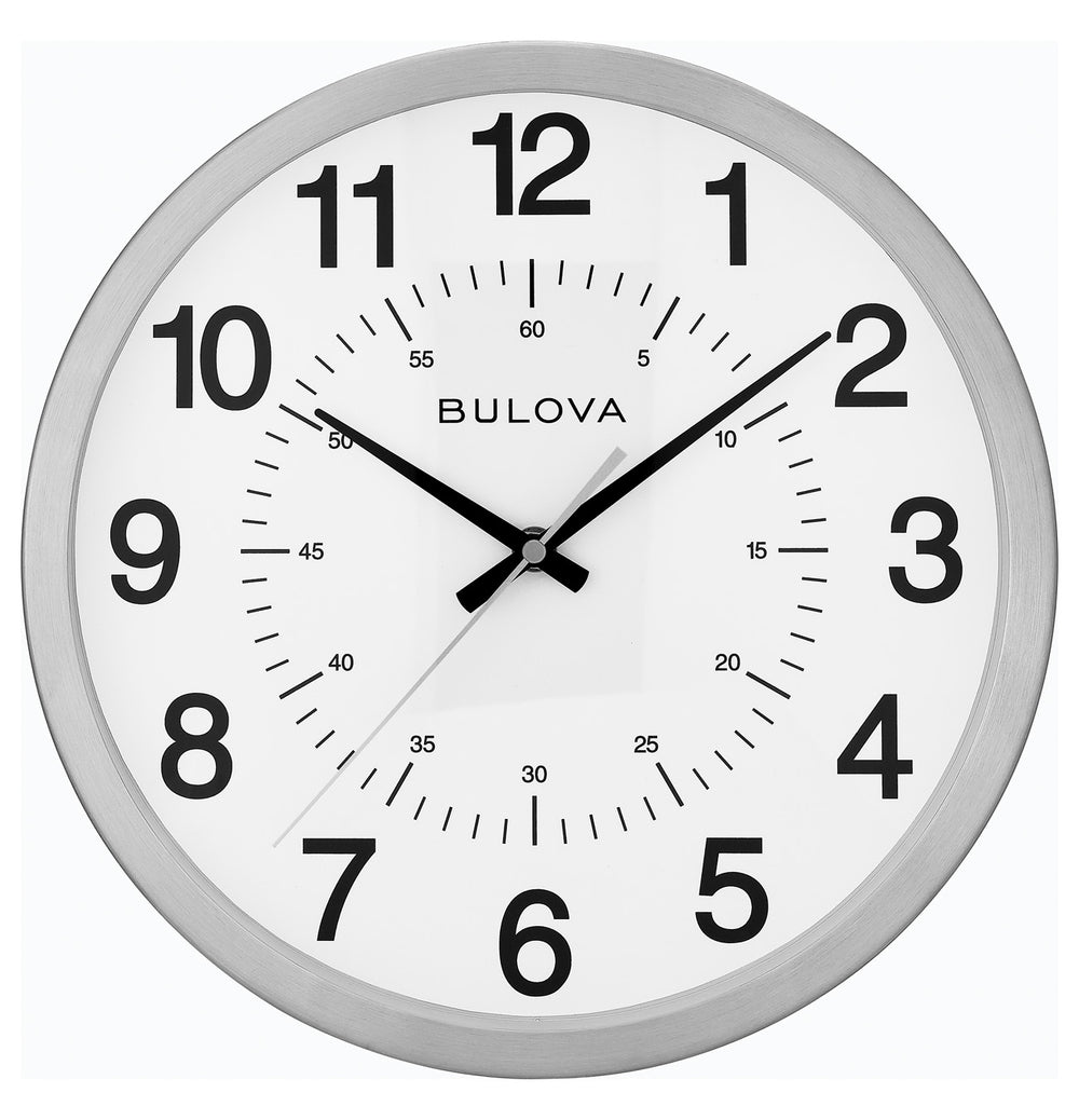 Bulova C5010 Easton Spun Nickel Silent Sweep 12" Wall Clock