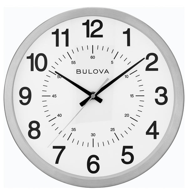 Bulova / Citizen Bulova C5010 Easton Spun Nickel Silent Sweep 12" Wall Clock