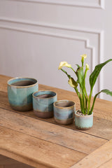 Caribe Reactive Glaze Ceramic Pots By Accent Decor
