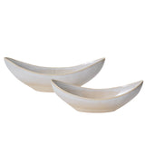 Carys Reactive Glaze Ceramic Boat-Shaped Vessels By Accent Decor