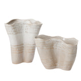 Claribel Wavy Textured Ceramic Statement Vases By Accent Decor - 10.75" x 6.25" x 8" - Image 4