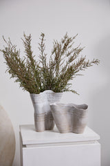 Claribel Wavy Textured Ceramic Statement Vases By Accent Decor - 10.75" x 6.25" x 8" - Image 5