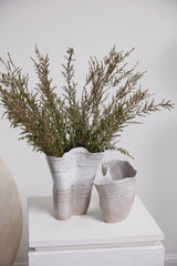 Claribel Wavy Textured Ceramic Statement Vases By Accent Decor - 10.75" x 6.25" x 8" - Image 6