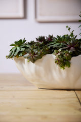 Coastline Reactive Glaze Ceramic Trough Vessel By Accent Decor