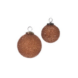 Copper Glitter Glass Ornaments By Accent Decor