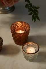 Cristal Glass Votive Candleholders By Accent Decor