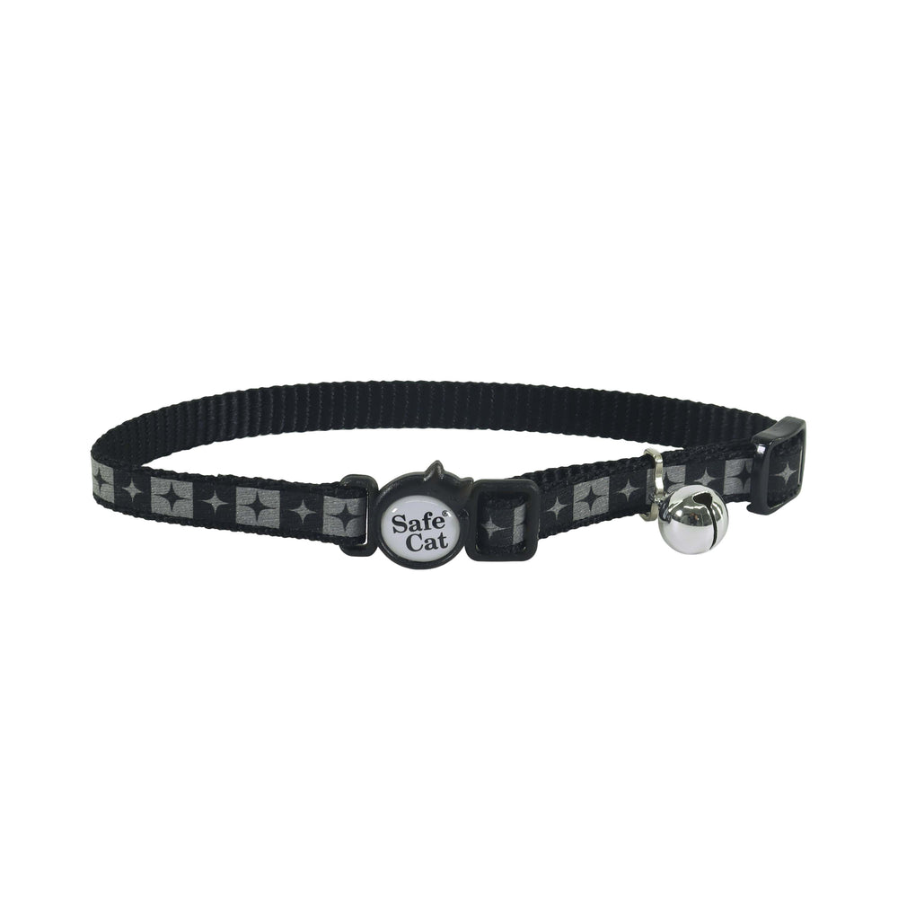 Lazer Brite Reflective Adjustable Breakaway Cat Collar - Black Diamond Plate