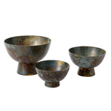 Edinburgh Oxidized Metal Floral Compotes By Accent Decor - 9" x 6" - Image 3