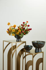 Edinburgh Oxidized Metal Floral Compotes By Accent Decor - 9" x 6" - Image 4