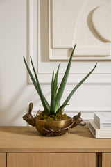 E+E Handle Matte Metal Bowl By Accent Decor