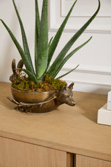 E+E Handle Matte Metal Bowl By Accent Decor
