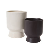 Elliott Footed Reactive Glaze Ceramic Planters By Accent Decor - 9.75" x 11", White - Image 3