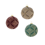 Embossed Velvet Glass Ornaments By Accent Decor