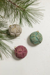 Embossed Velvet Glass Ornaments By Accent Decor