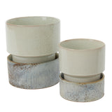 Endeavor with Saucer Reactive Glaze Glossy Pots By Accent Decor