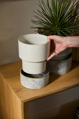 Endeavor with Saucer Reactive Glaze Glossy Pots By Accent Decor