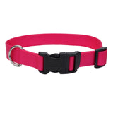 Adjustable Nylon Dog Collar with Plastic Buckle - Extra Small - 3/8" x 8"-12" / Pink Flamingo