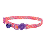 Safe Cat Fashion Adjustable Breakaway Cat Collar - Multi-Colored Hearts