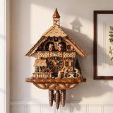 Hermle Wood Sawyers Musical Chalet 1-Day Cuckoo Clock, 6258T - detail view