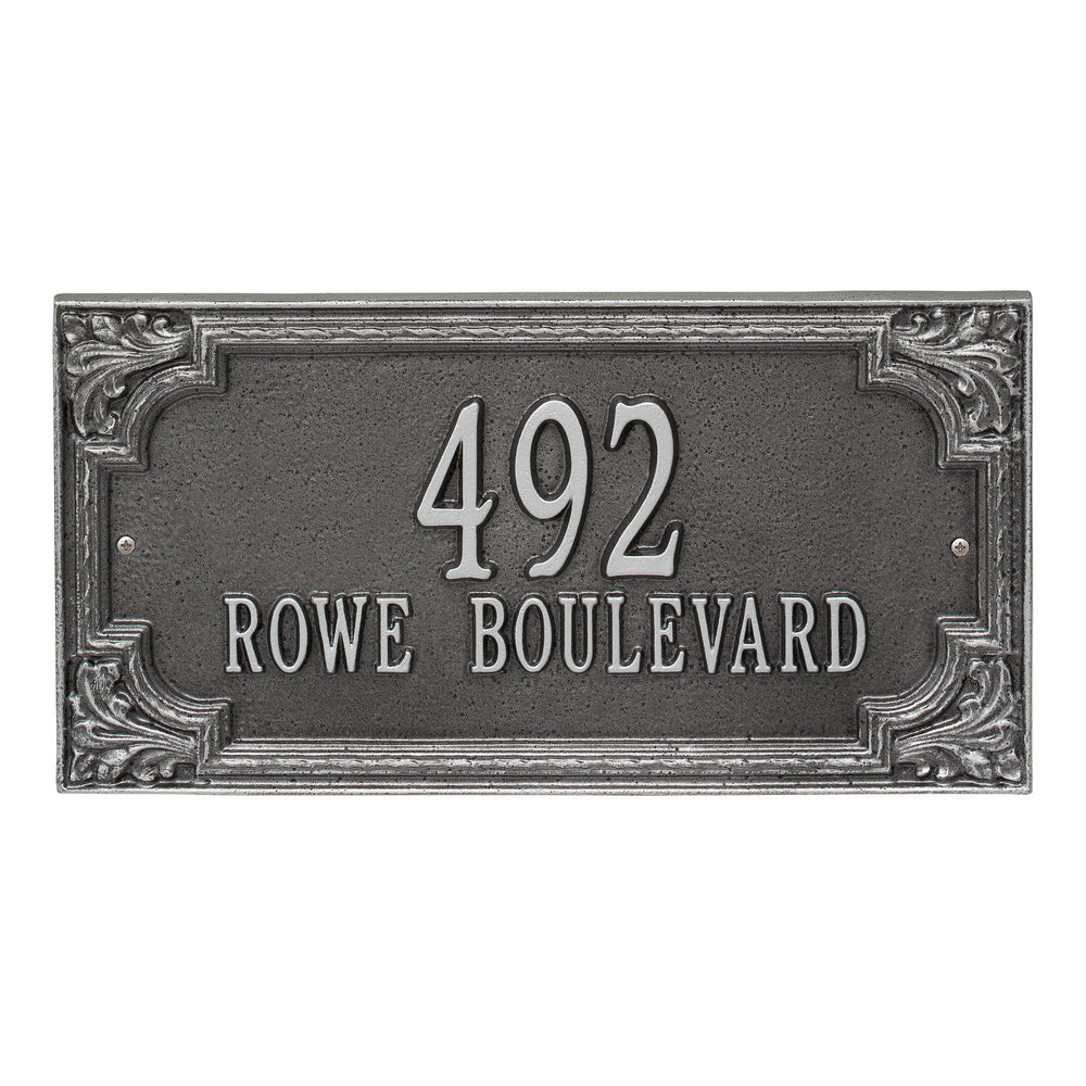 Whitehall Penbrook Signature Grande Wall 2-Line Personalized Address Plaque - Smoke Grey