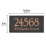 Whitehall Lianne 2-Line Etched Wall Slate Personalized Sign - dimensions