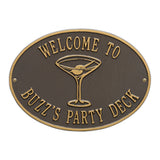 Whitehall Martini Personalized Plaque - Bronze/Gold