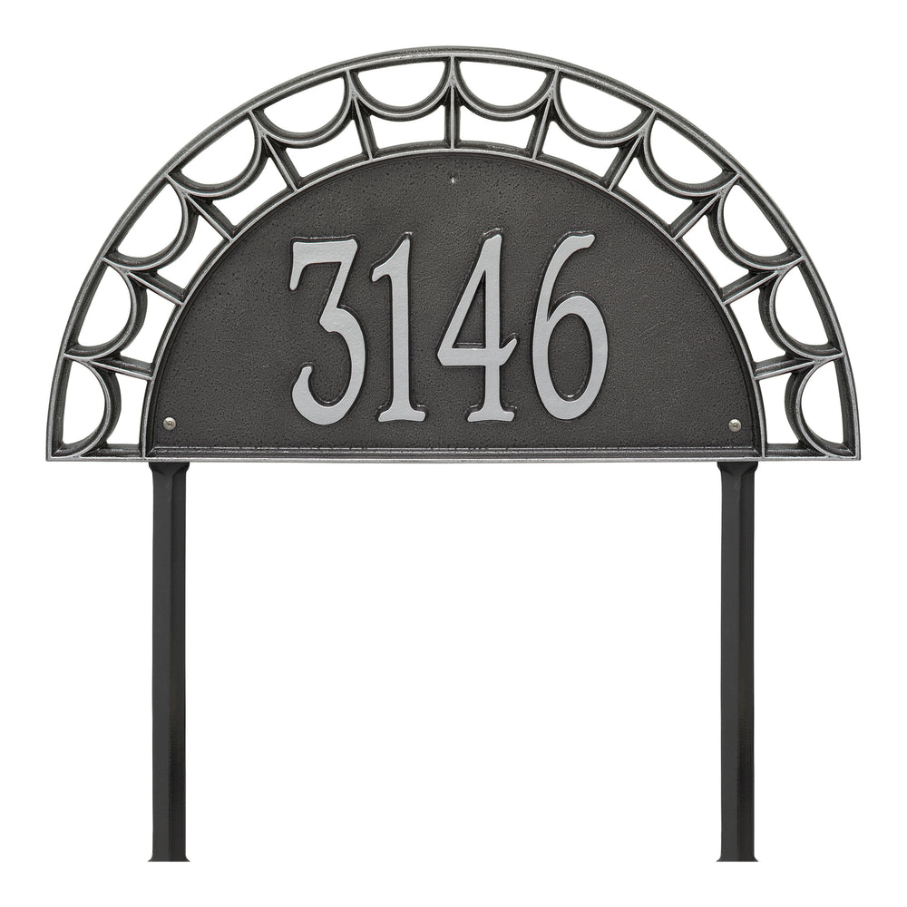 Whitehall Federal Signature Extra Grande Lawn 1-Line Personalized Address Plaque - Smoke Grey