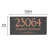 Whitehall Leslie 3-Line Etched Wall Slate Personalized Sign - dimensions