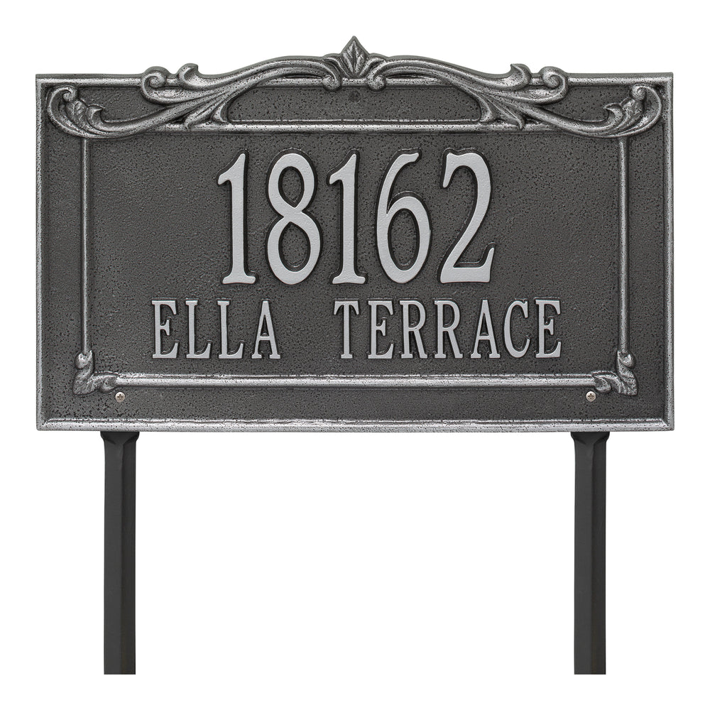 Whitehall Sheridan Signature Extra Grande Lawn 2-Line Personalized Address Plaque - Smoke Grey