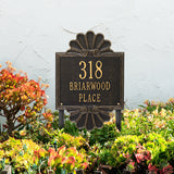Whitehall Coquille Signature Grande Lawn 3-Line Personalized Address Plaque - lifestyle