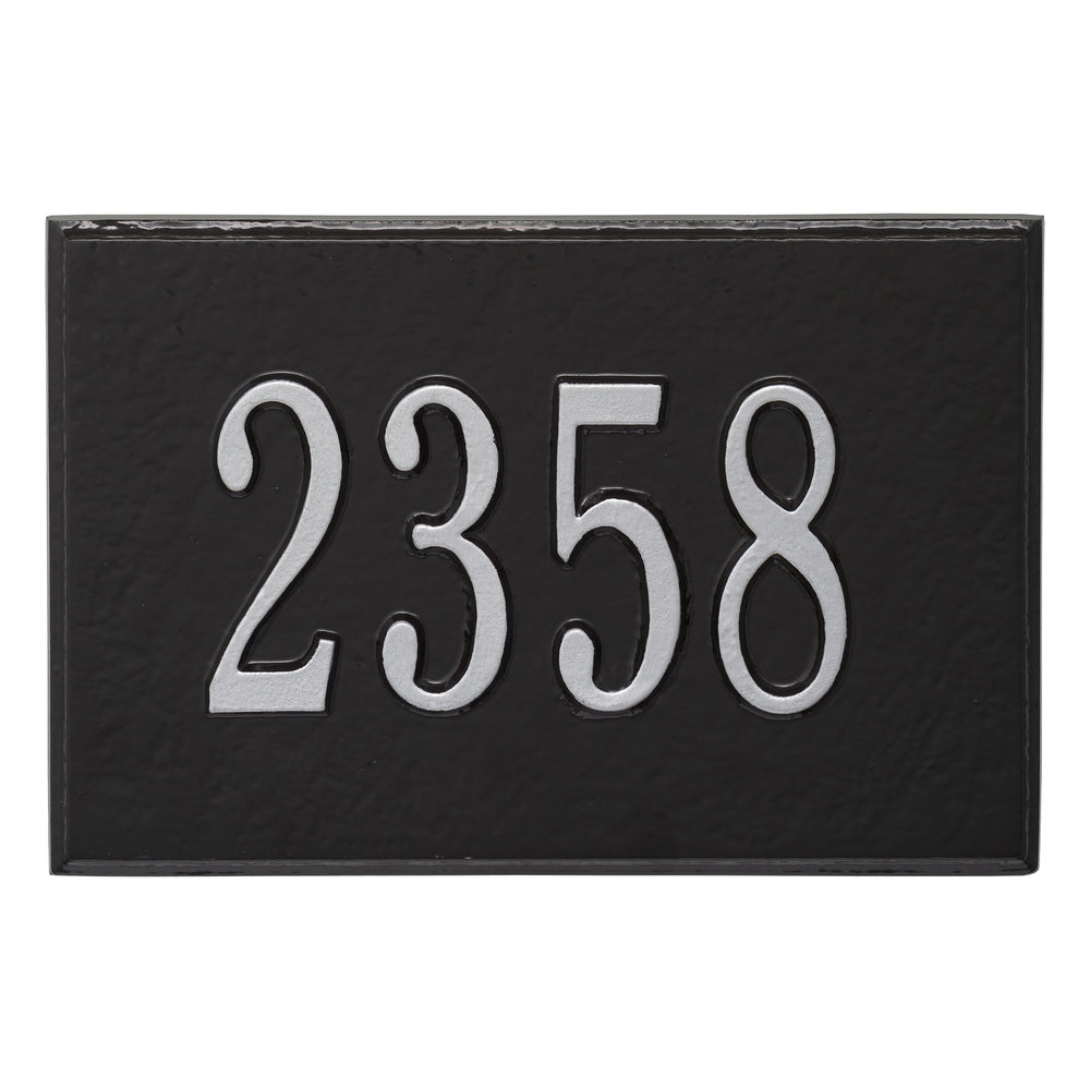 Whitehall Wall Mailbox Personalized Plaque - Black/Silver