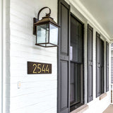Whitehall Mid-Century Modern Rectangle Standard Wall 1-Line Personalized Address Plaque - lifestyle
