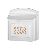 Whitehall Wall Mailbox Package Personalized Plaque - White