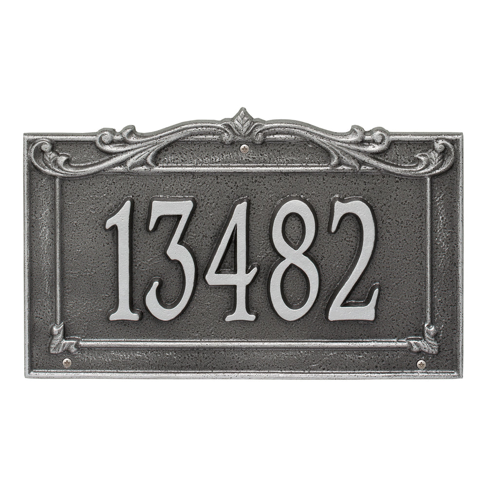 Whitehall Sheridan Signature Grande Wall 1-Line Personalized Address Plaque - Smoke Grey