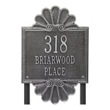 Whitehall Coquille Signature Grande Lawn 3-Line Personalized Address Plaque - Smoke Grey