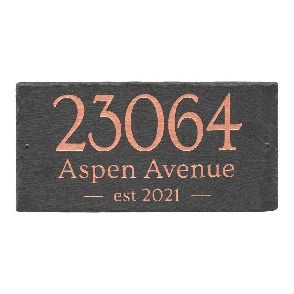 Whitehall Leslie 3-Line Etched Wall Slate Personalized Sign - Copper