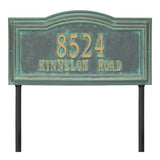 Whitehall Arbor Signature Extra Grande Lawn 2-Line Personalized Address Plaque - Bronze/Verdi
