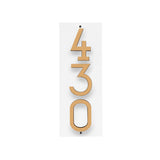 Whitehall Floating Stand-Off Vertical House Number Personalized Sign, 3 Numbers - White & Black/Gold
