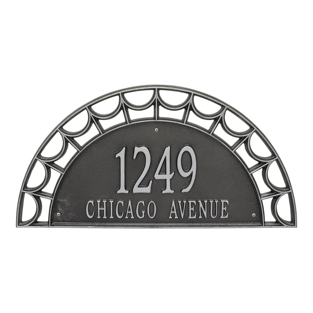 Whitehall Federal Signature Extra Grande Wall 2-Line Personalized Address Plaque - Smoke Grey