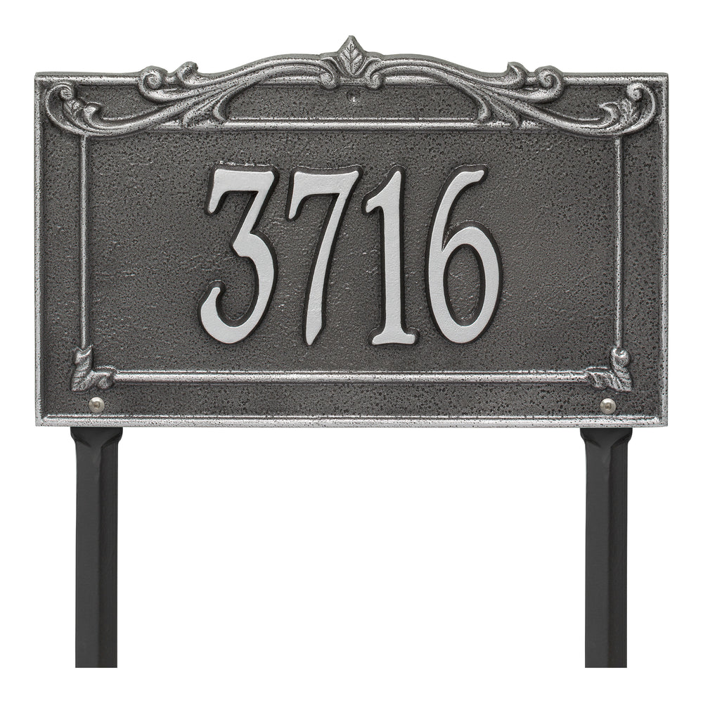 Whitehall Sheridan Signature Grande Lawn 1-Line Personalized Address Plaque - Smoke Grey