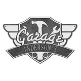 Whitehall Garage Wing Standard Wall 1-Line Personalized Plaque - Pewter/Silver