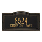 Whitehall Arbor Signature Extra Grande Wall 2-Line Personalized Address Plaque - Black/Gold