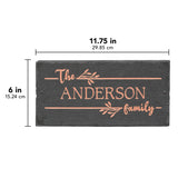 Whitehall Linette 1-Line Etched Wall Slate Personalized Sign - dimensions