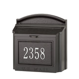 Whitehall Wall Mailbox Package Personalized Plaque - Black/Silver