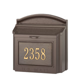 Whitehall Wall Mailbox Package Personalized Plaque - Bronze