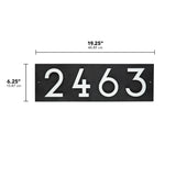 Whitehall Floating Stand-Off Horizontal House Number Personalized Sign, 4 Numbers - dimensions