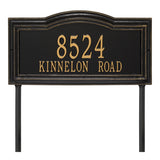 Whitehall Arbor Signature Extra Grande Lawn 2-Line Personalized Address Plaque - Black/Gold