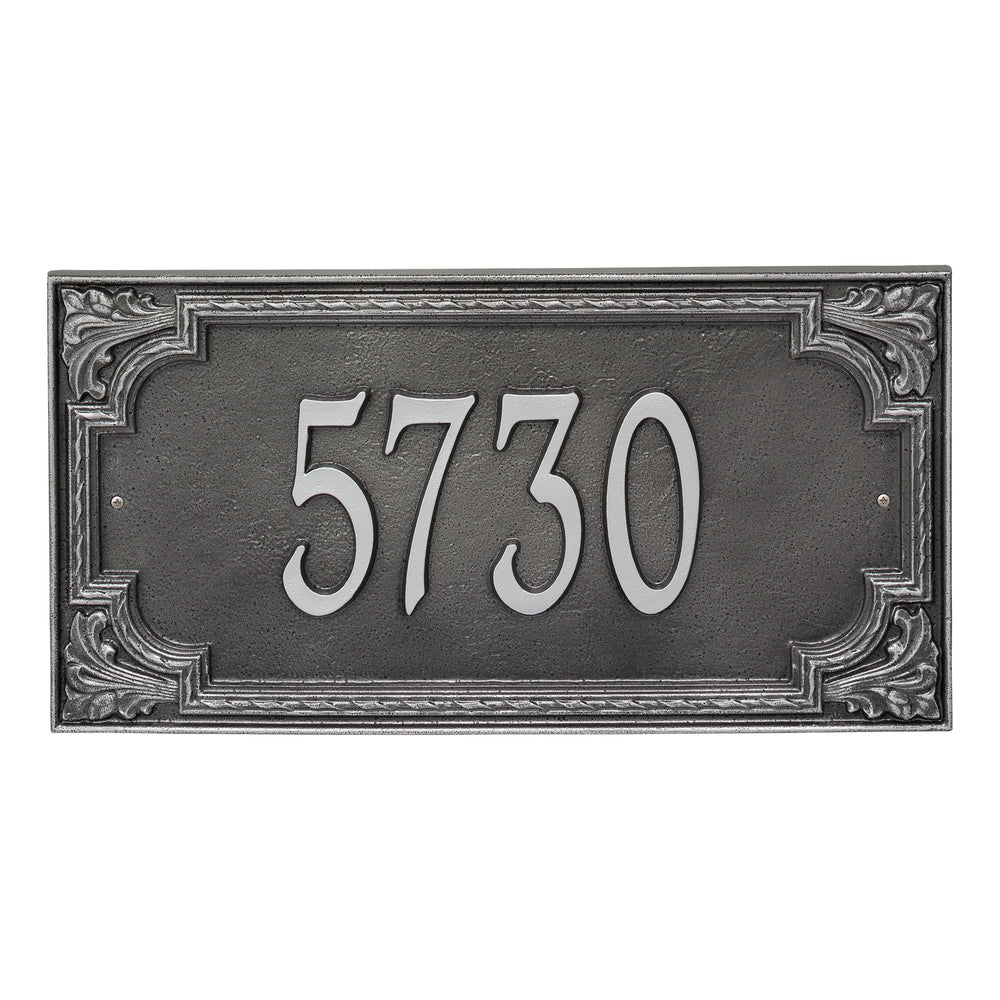 Whitehall Penbrook Signature Extra Grande Wall 1-Line Personalized Address Plaque - Smoke Grey