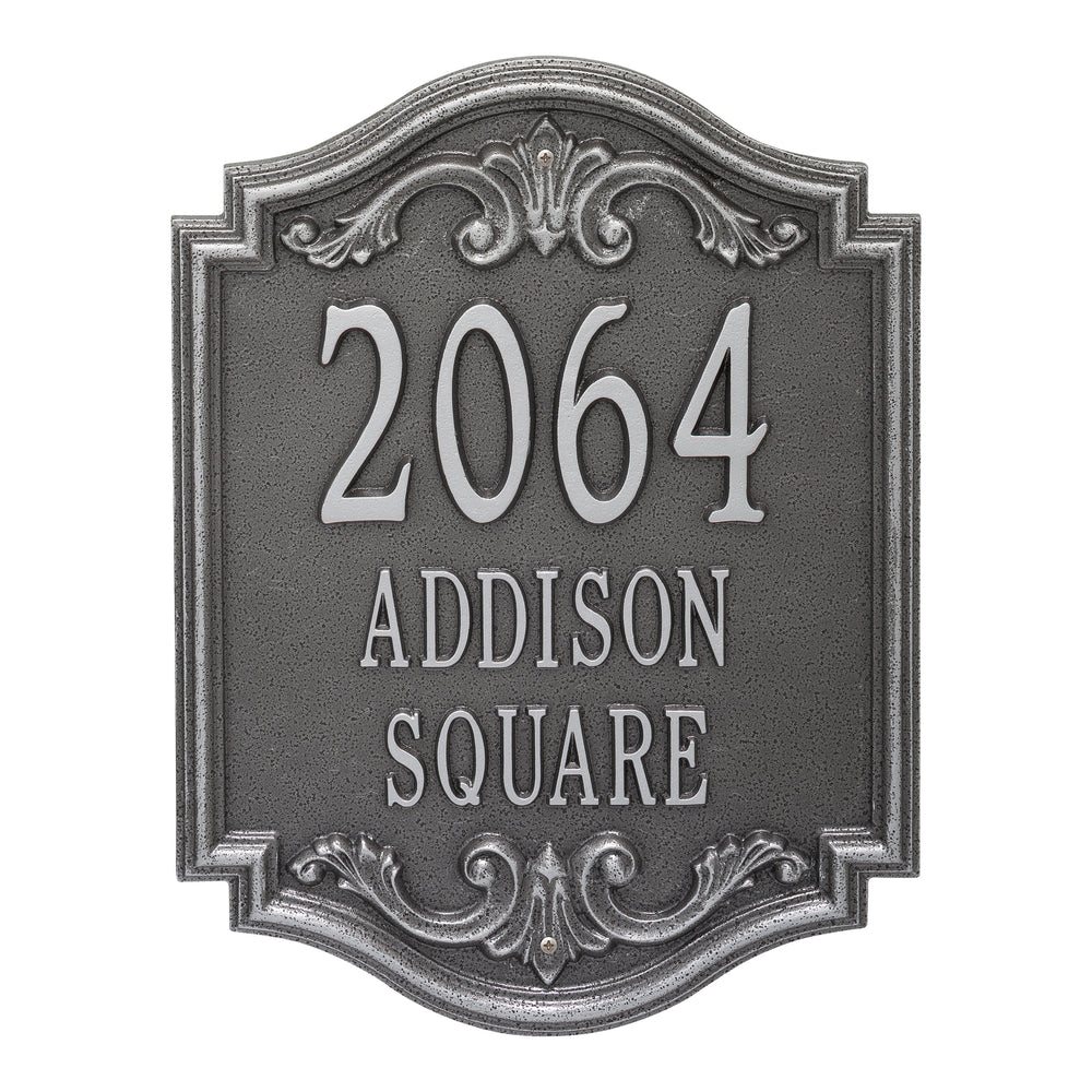 Whitehall Glen Haven Signature Extra Grande Wall 3-Line Personalized Address Plaque - Smoke Grey