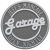 Whitehall Garage Personalized Plaque Standard Wall 2-Line - Pewter/Silver